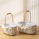 2‑Set Golden Metal‑Iron Oval Flower Baskets CXBZ-HL004 - Image 2