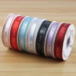2.5cm Gold Edge Organza Ribbon Printed “JUST FOR YOU”, 40 Yards - Image 3