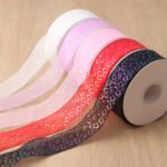 4cm Iridescent Heart Organza Ribbon, 20 Yards - Image 2