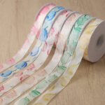 2.5cm Tulip Printed Ribbon, 20 Yards - Image 2