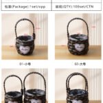 2‑Set Coffee‑Colored Round Flower Baskets CXBZ-HL015