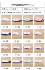 1cm Solid‑Color Polyester Ribbon