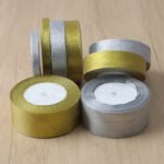 Gold & Silver Glitter Polyester Ribbon - Image 2