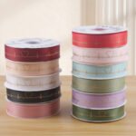 2.5cm Gold‑Foil Heartbeat Printed Ribbon, 32 Yards - Image 2