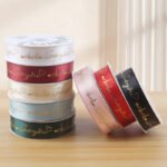 2.5cm Gold‑Foil Heartbeat Ribbon, 32 Yards - Image 2