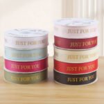 2.5cm Gold‑Foil Ribbed "Just For You" Ribbon, 32 Yards - Image 2