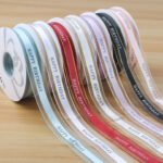2.5cm Gold Edge Organza Ribbon Printed “Happy Birthday”, 40 Yards - Image 2