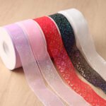 4cm Iridescent Heart Organza Ribbon, 20 Yards - Image 3