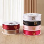 2.5cm Gold‑Foil Affection Printed Ribbon, 32 Yards - Image 4