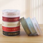 2.5cm Gold‑Foil Ribbed "Just For You" Ribbon, 32 Yards - Image 3