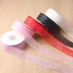 4cm Iridescent Heart Organza Ribbon, 20 Yards - Image 4