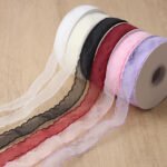 2.5cm Wavy Edge Organza Ribbon, 10 Yards - Image 2