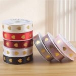2.5cm Gold‑Foil Big Heart Ribbon, 32 Yards - Image 2