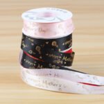 2.5cm Gold‑Foil Mother's Day Ribbon, 25 Yards - Image 2