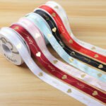 2.5cm Gold‑Foil Heart‑Line Printed Ribbon, 32 Yards - Image 3