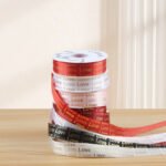 2.5cm Gold‑Foil Tiny "Love" Ribbon, 32 Yards - Image 4
