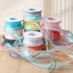 4cm Iridescent Fishtail Ribbon With Paper Card, 10 Yards - Image 2