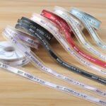 2.5cm Gold Edge Organza Ribbon Printed “Wish You All the Best”, 40 Yards - Image 3