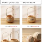 2‑Set Vertical‑Weave Round Flower Baskets CXBZ-HL006