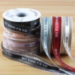 2.5cm Gold Edge Organza Ribbon Printed “Wish You All the Best”, 40 Yards - Image 4