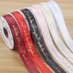2.5cm Gold‑Foil Heartbeat Ribbon, 32 Yards - Image 4