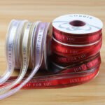 2.5cm Gold Edge Organza Ribbon Printed “JUST FOR YOU”, 40 Yards - Image 5