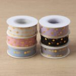 2.5cm Gold Dot Organza Ribbon, 10 Yards - Image 4