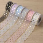 4cm Gold Dot Organza Ribbon, 10 Yards - Image 4