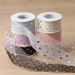 4cm Gold Dot Organza Ribbon, 10 Yards - Image 5