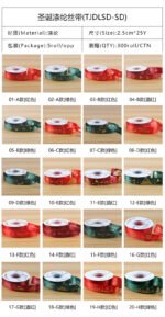 2.5cm Christmas Polyester Ribbon