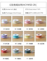 4cm Iridescent Fishtail Ribbon With Paper Card, 10 Yards